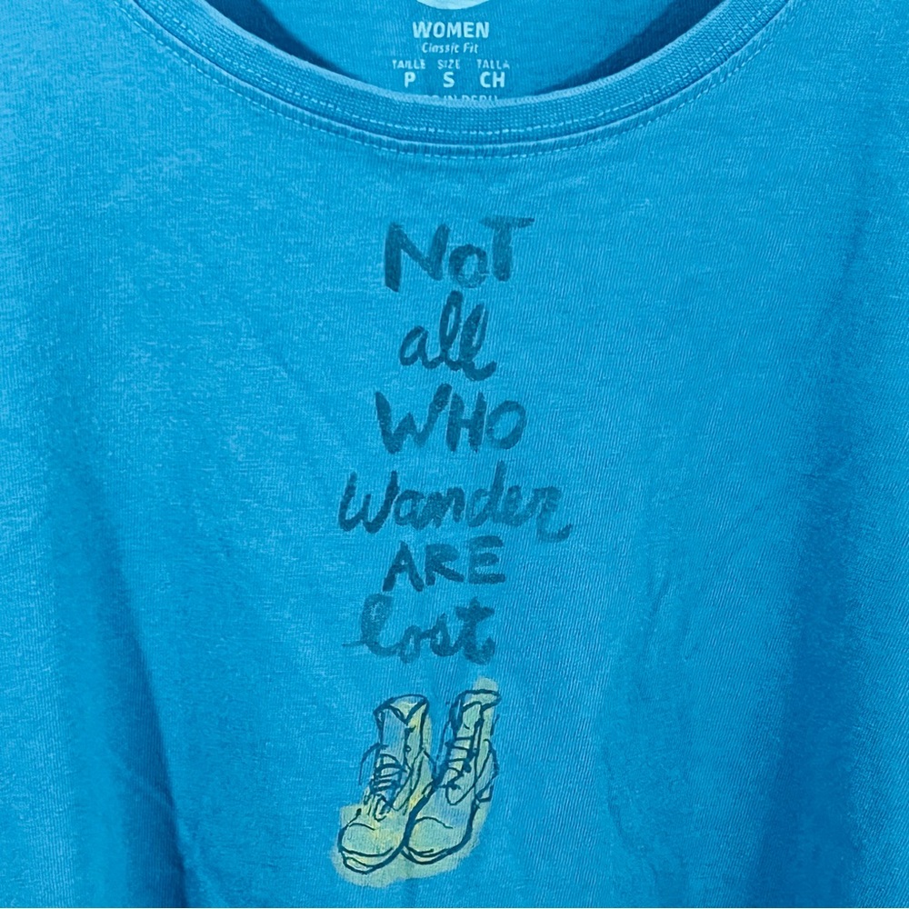 Not All Who Wander Are Lost Life Is Good Short Sleeve Crewneck Top 100% Cotton